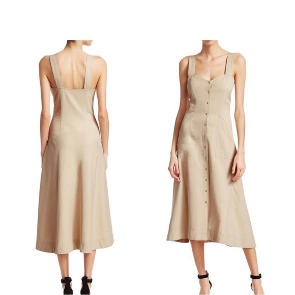 A.L.C beige snap button sleeveless dress - Picture 2 of 6